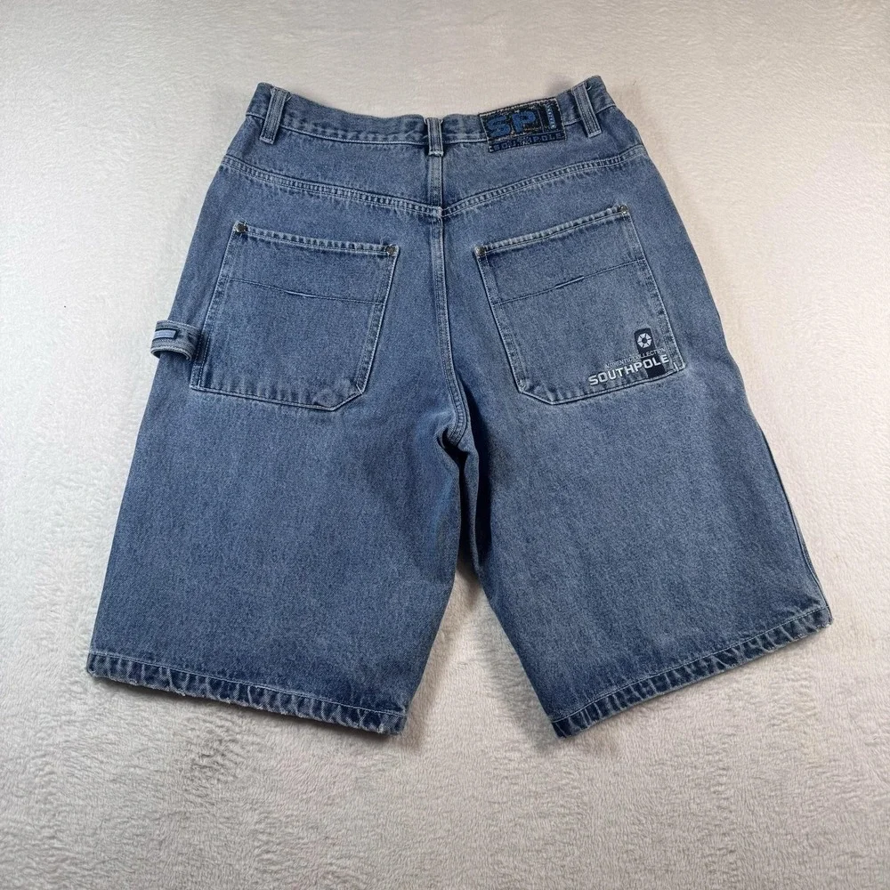 Vintage Southpole baggy jorts Shorts Mens 34 Blue embroidered Carpenter Relaxed